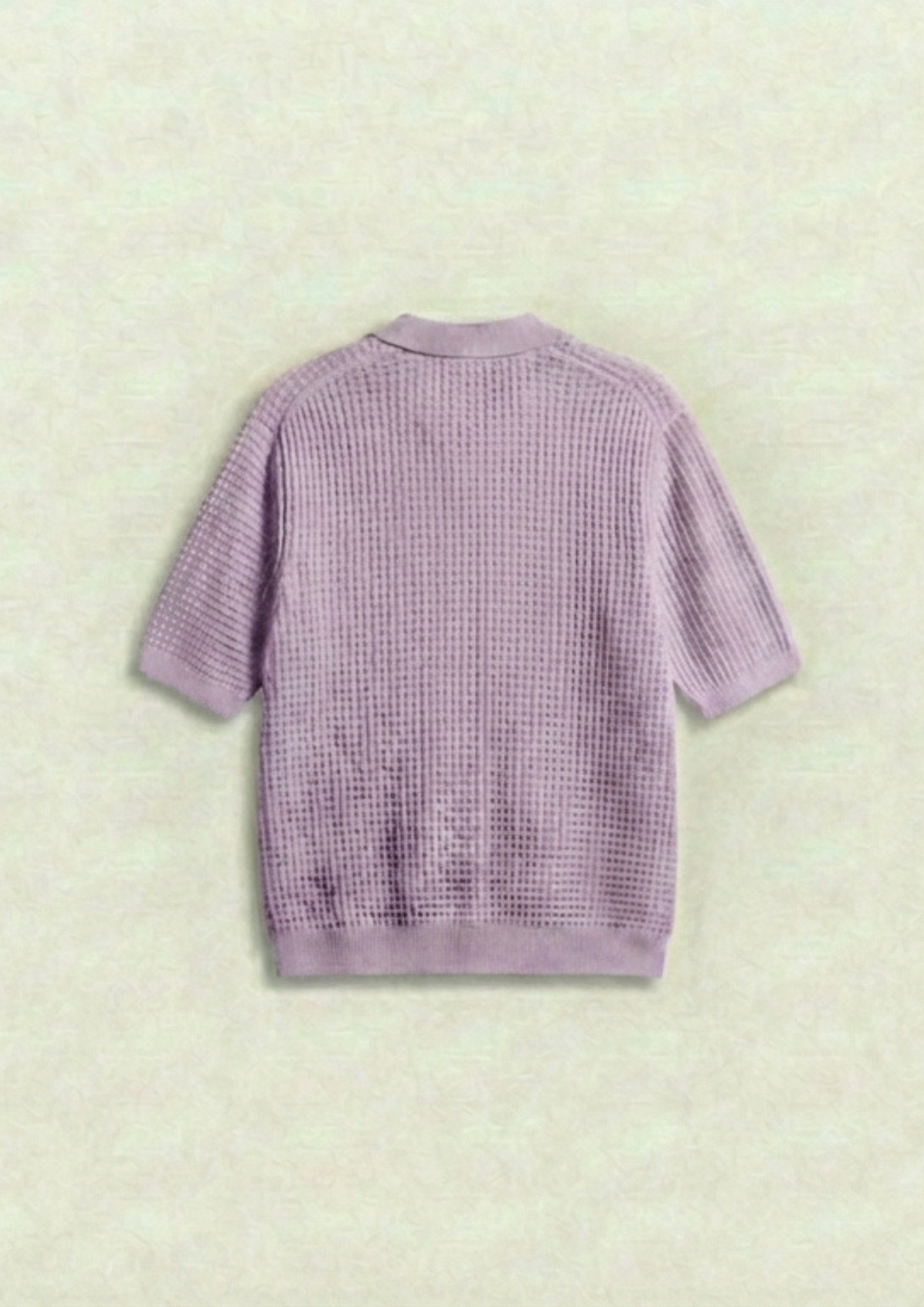 2 Piece Waffle Knit Polo T-Shirt (White – Lilac)