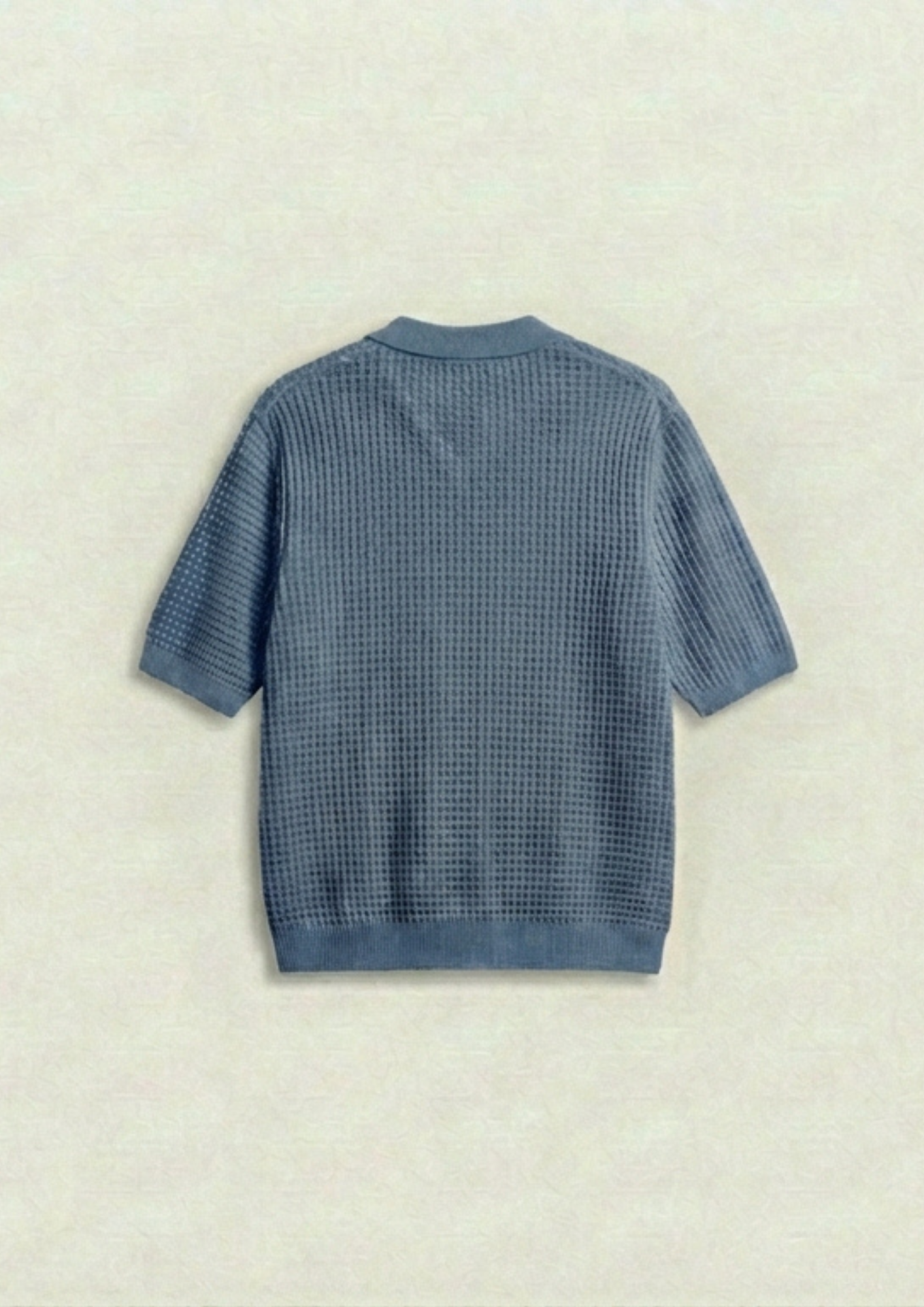 2 Piece Waffle Knit Polo T-Shirt (Steel Blue – Dark Teal)
