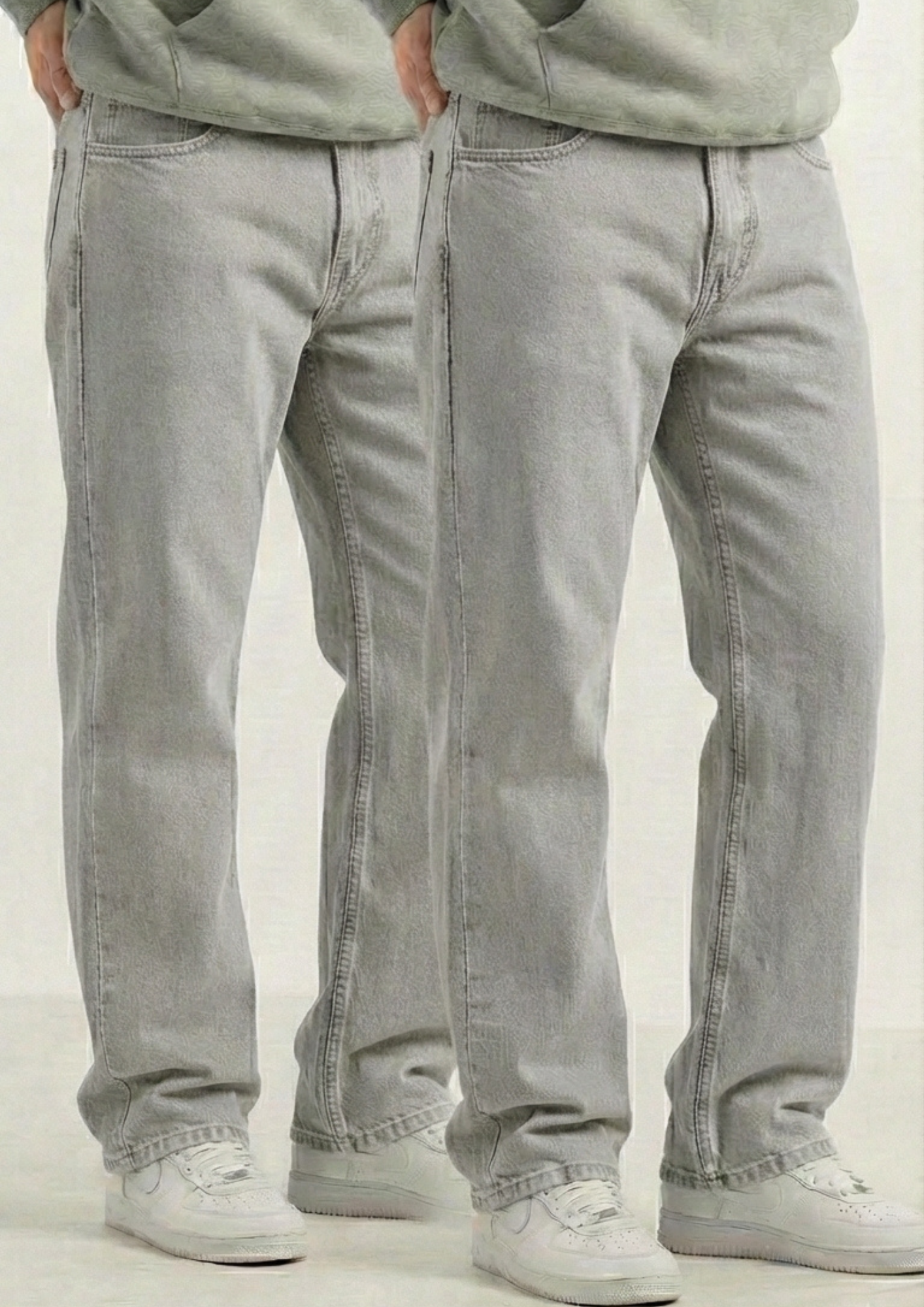 Men's Regular Fit Pack Of 2 - Light Gray Jeans