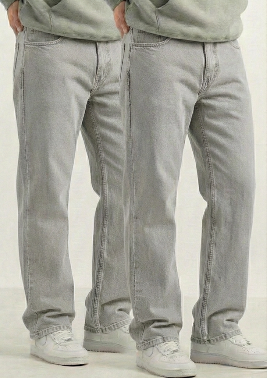 Men's Regular Fit Pack Of 2 - Light Gray Jeans