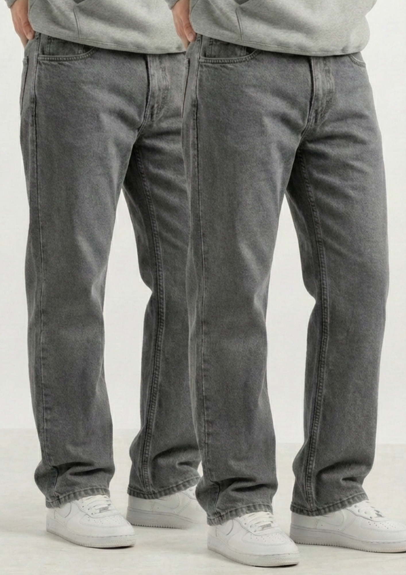 Men's Regular Fit Pack Of 2 - Gray Jeans