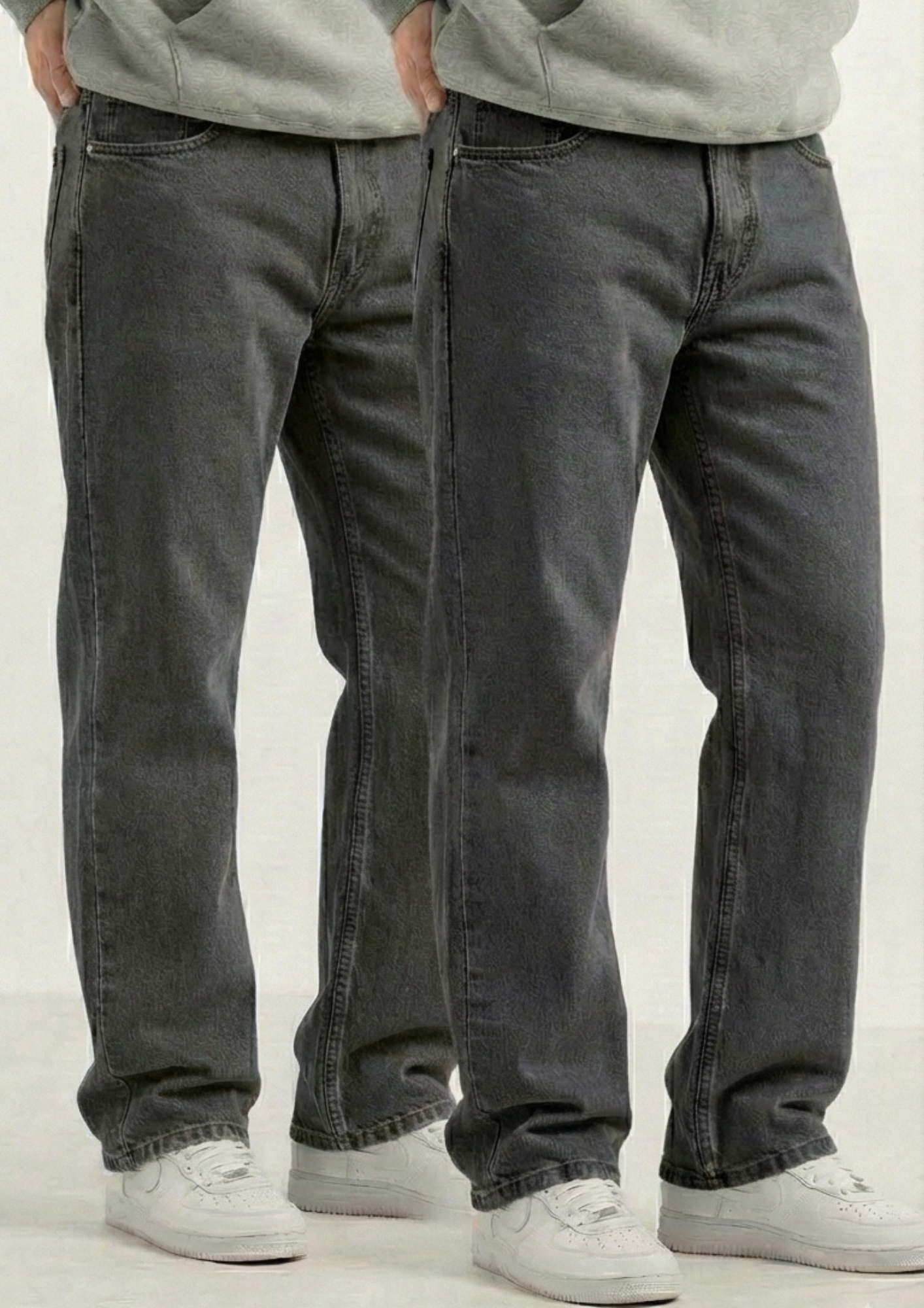 Men's Regular Fit Pack Of 2 - Dark Gray Jeans