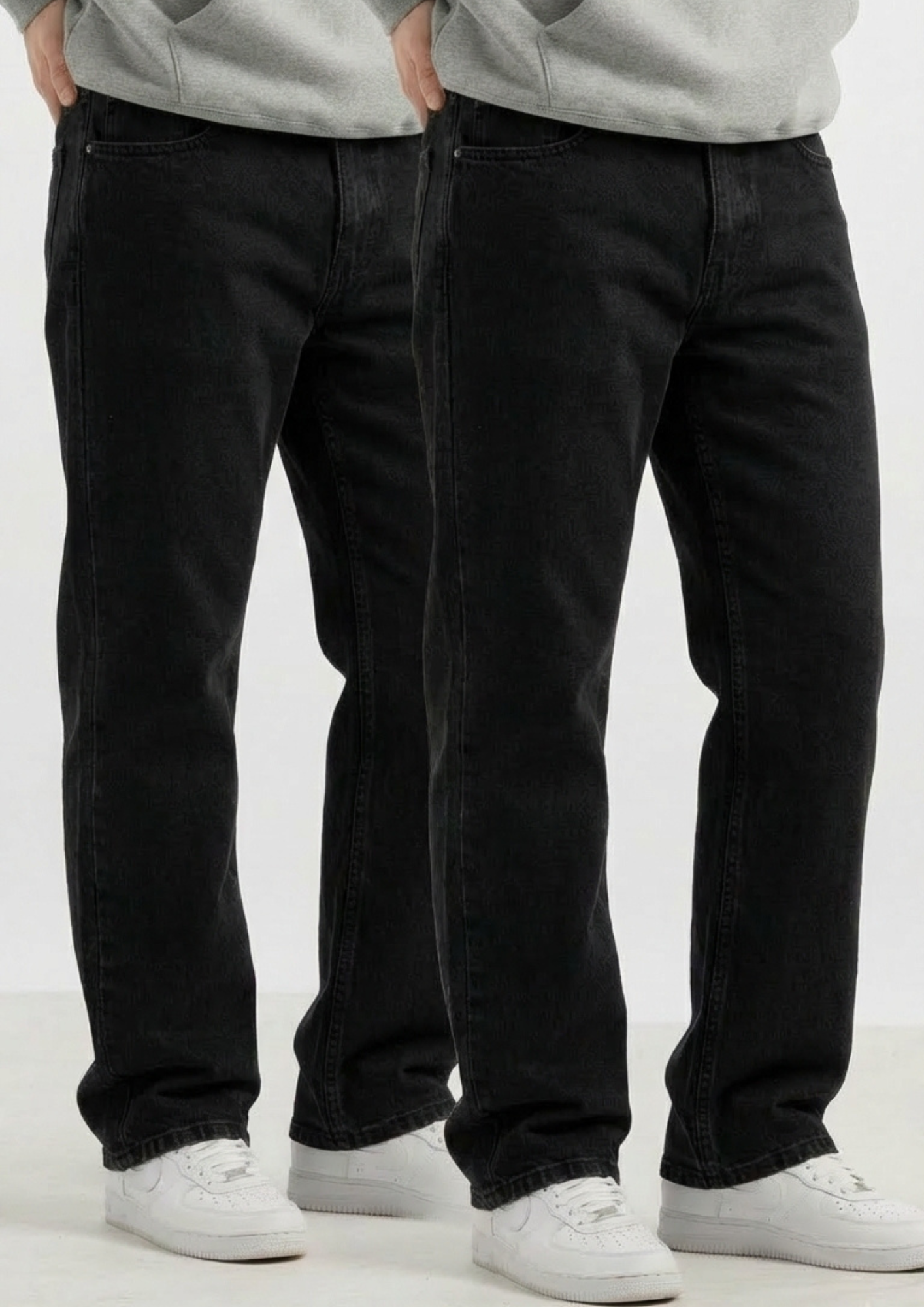 Men's Regular Fit Pack Of 2 - Black Jeans