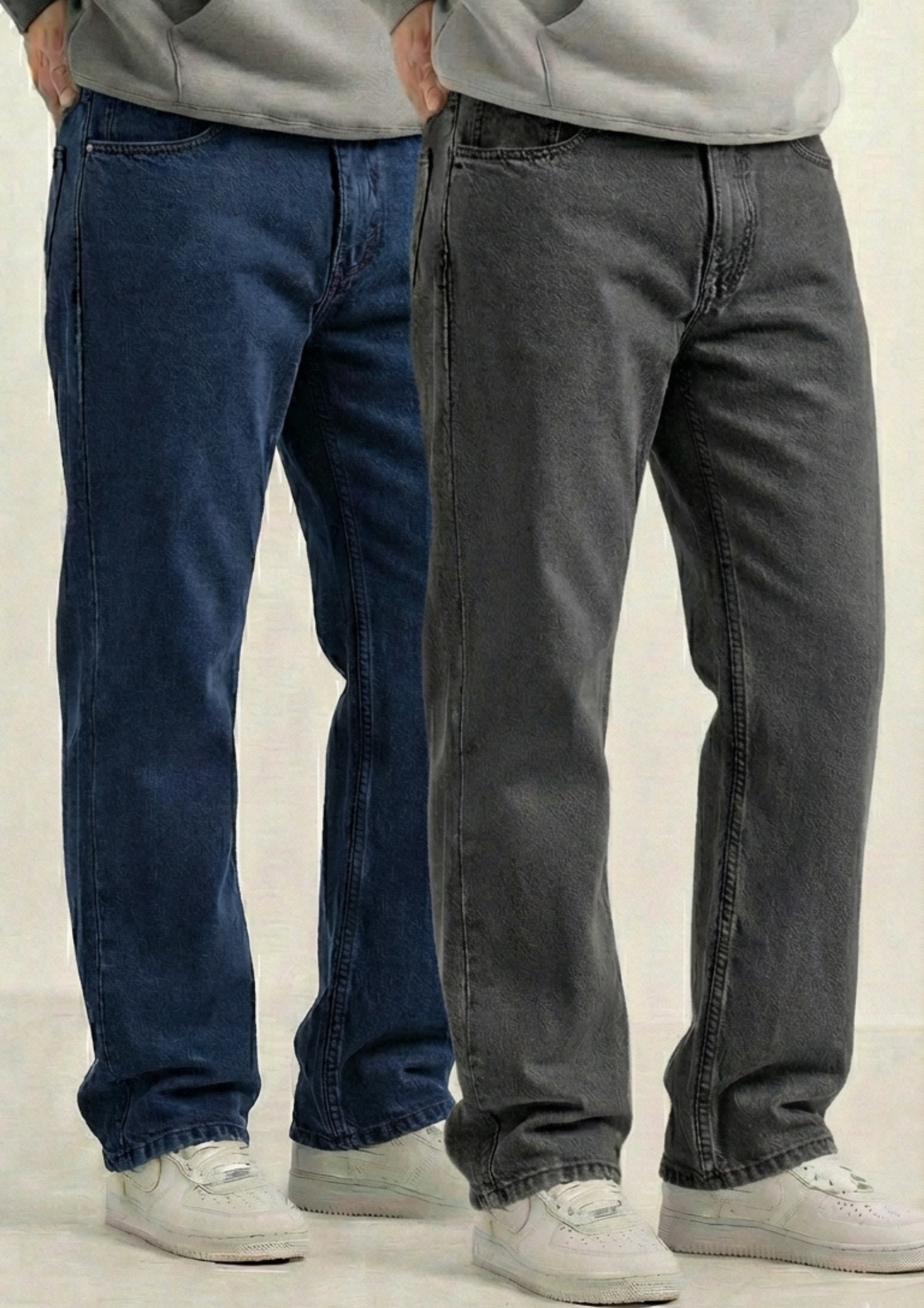 Men's Regular Fit Pack Of 2 - Jeans (Dark gray & Dark blue)