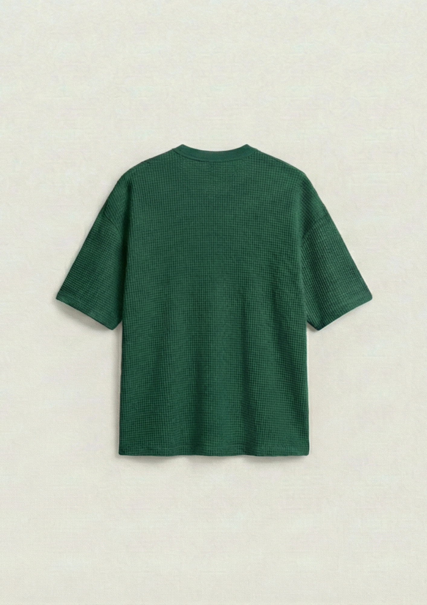 Pack of 2 – Waffle Knit Oversized Tees - (Black – Bottle Green)