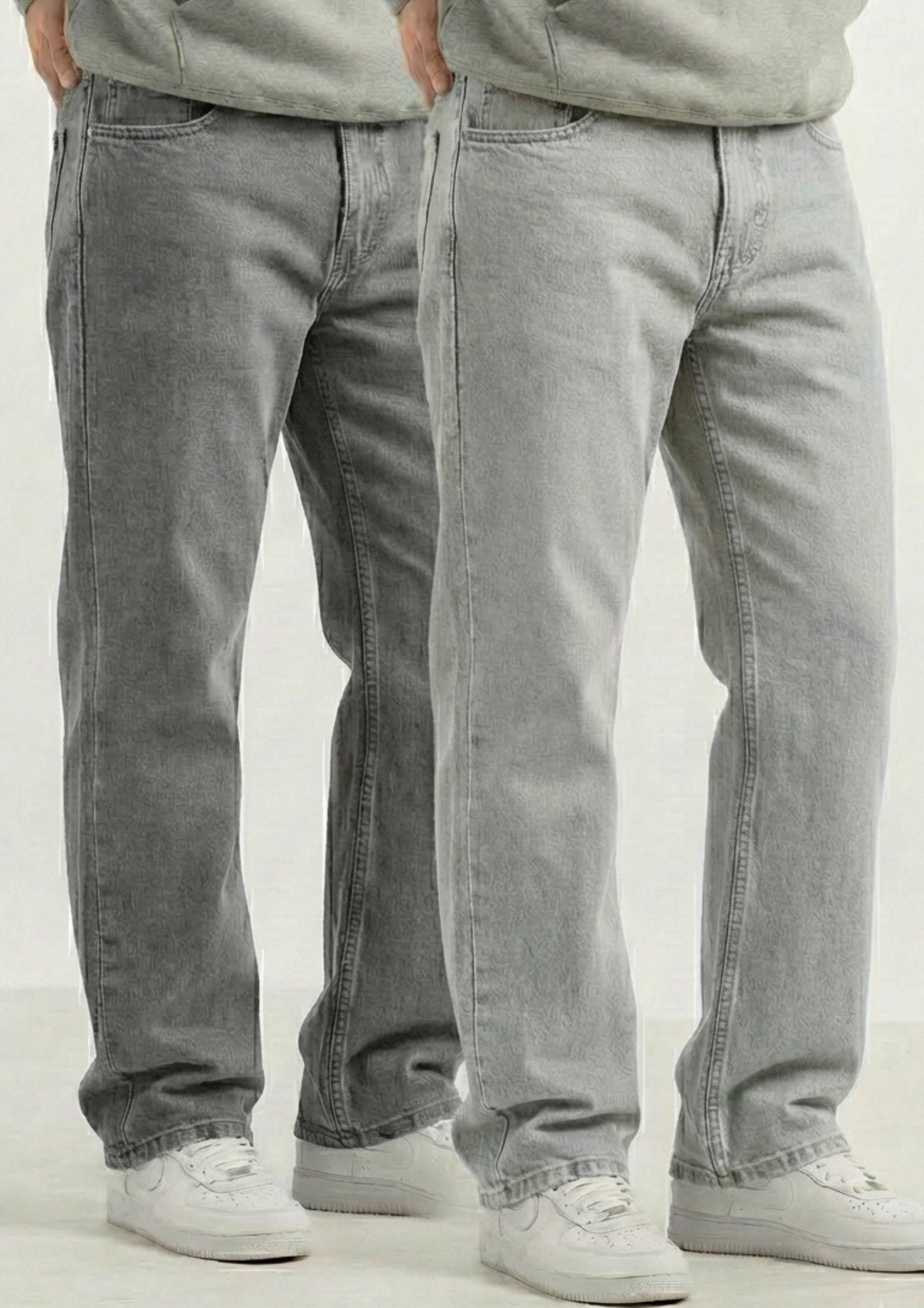 Men's Regular Fit Pack Of 2 - Jeans (Gray & Light gray)