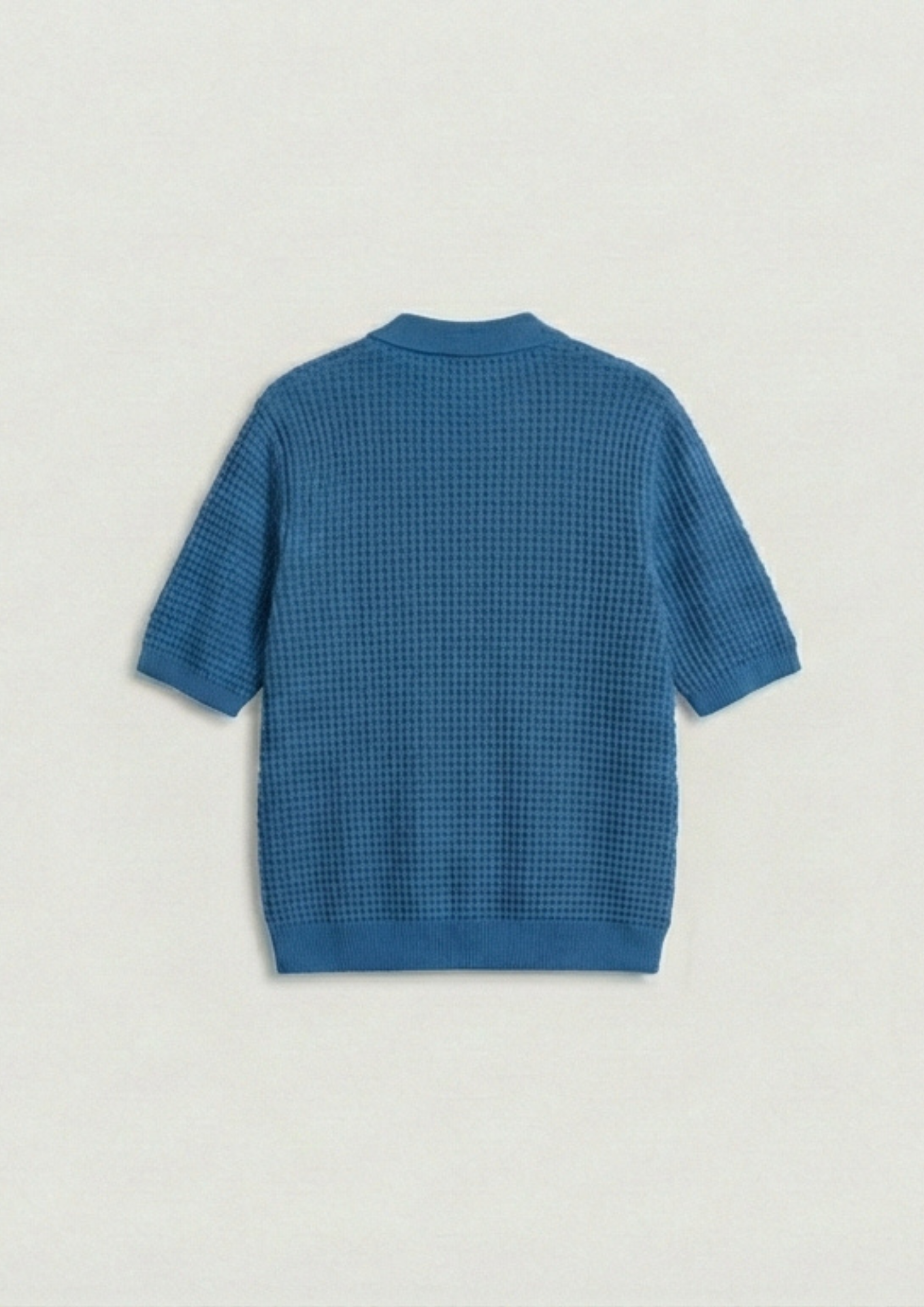 2 Piece Waffle Knit Polo T-Shirt (Dodger Blue – Lilac)
