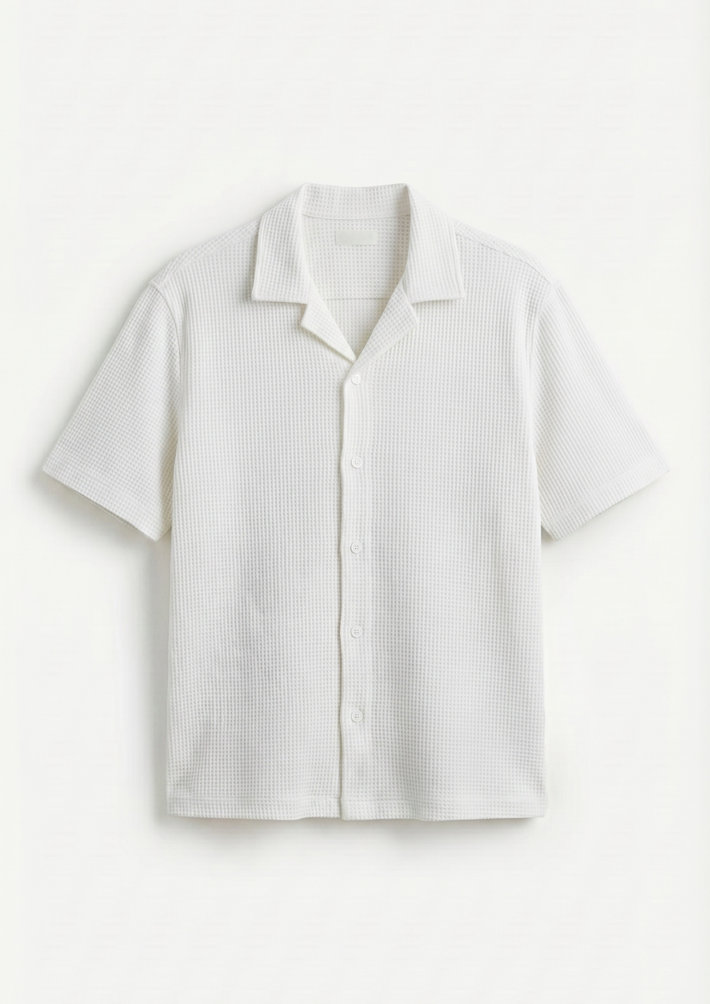 Pack Of 2 Waffle Knit Cuben Collar Shirt - (White - Rust)