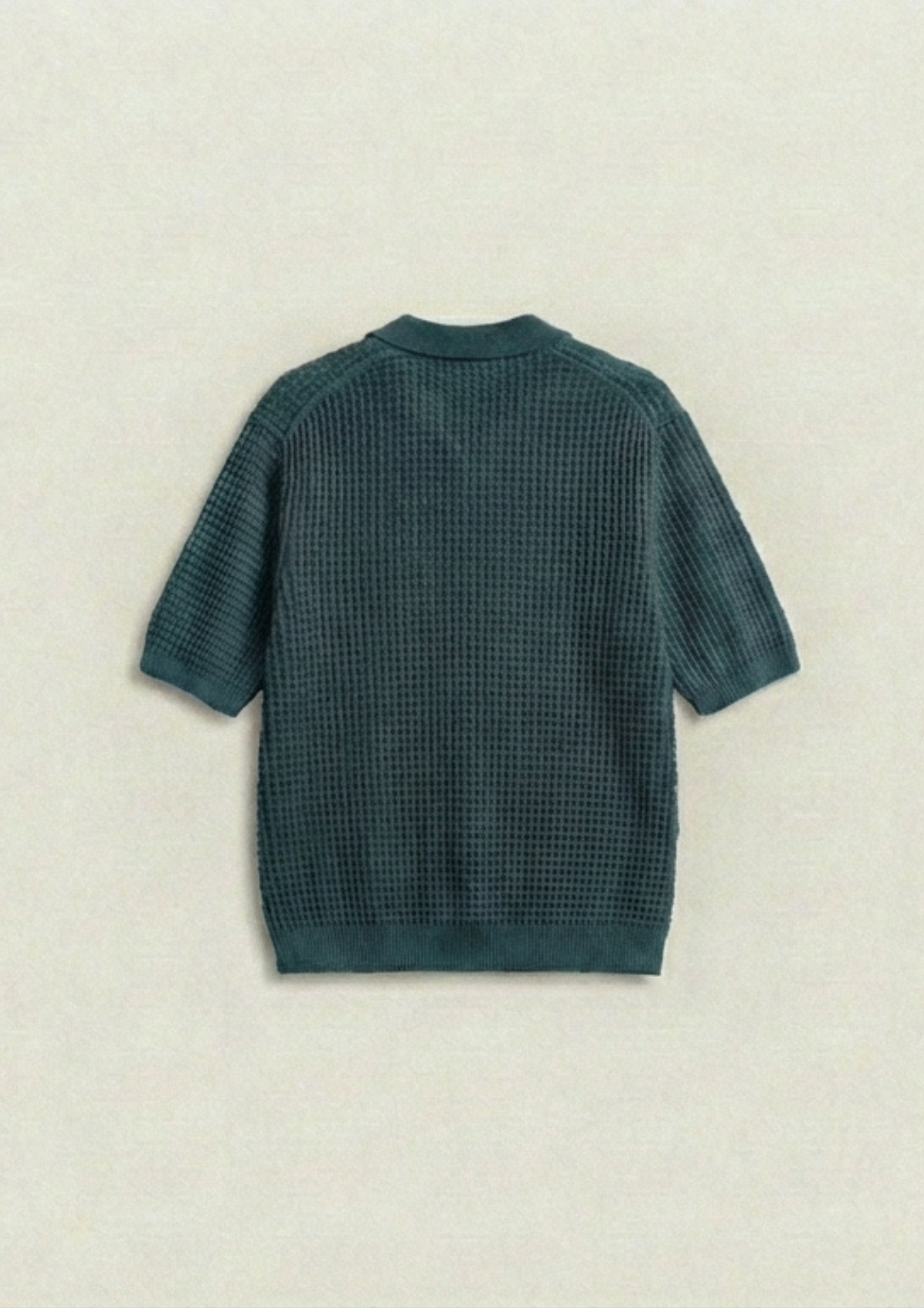 2 Piece Waffle Knit Polo T-Shirt (Dodger Blue – Dark Teal)