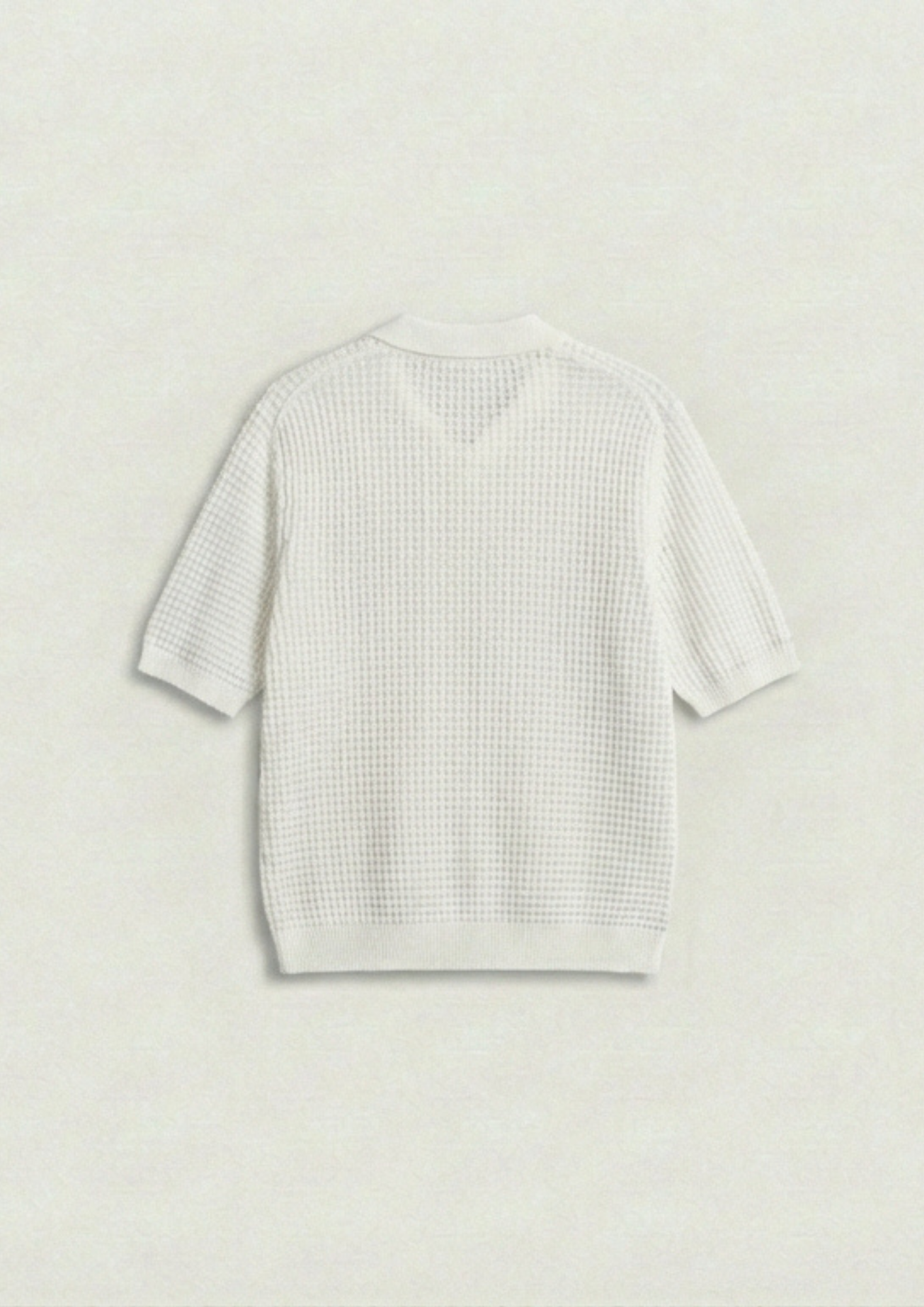 2 Piece Waffle Knit Polo T-Shirt (Navy Blue – White)