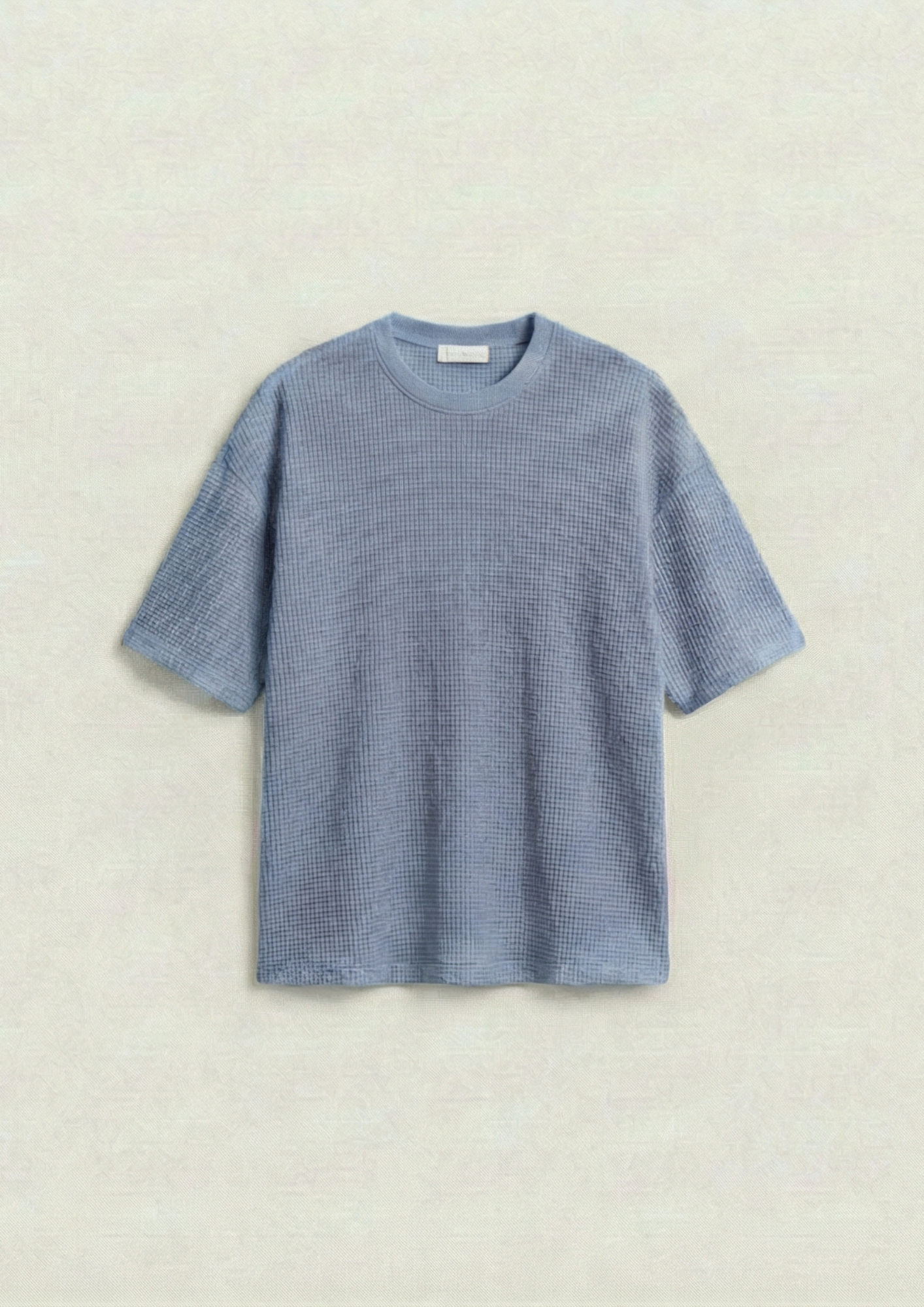 Waffle Knit Oversized Tees - Light blue