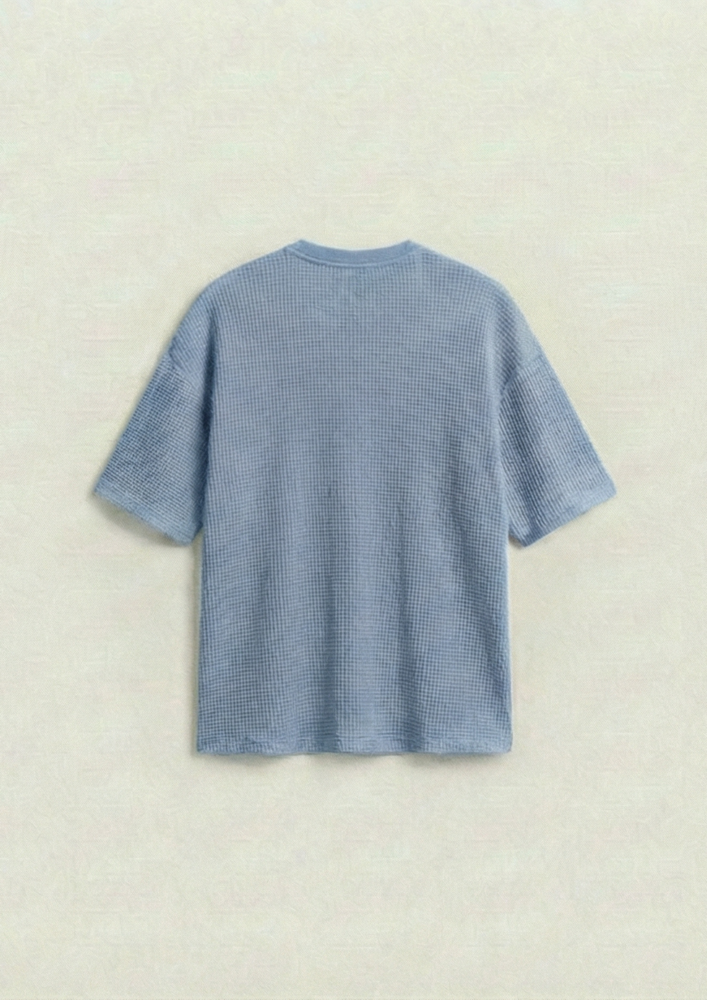 Waffle Knit Oversized Tees - Light blue