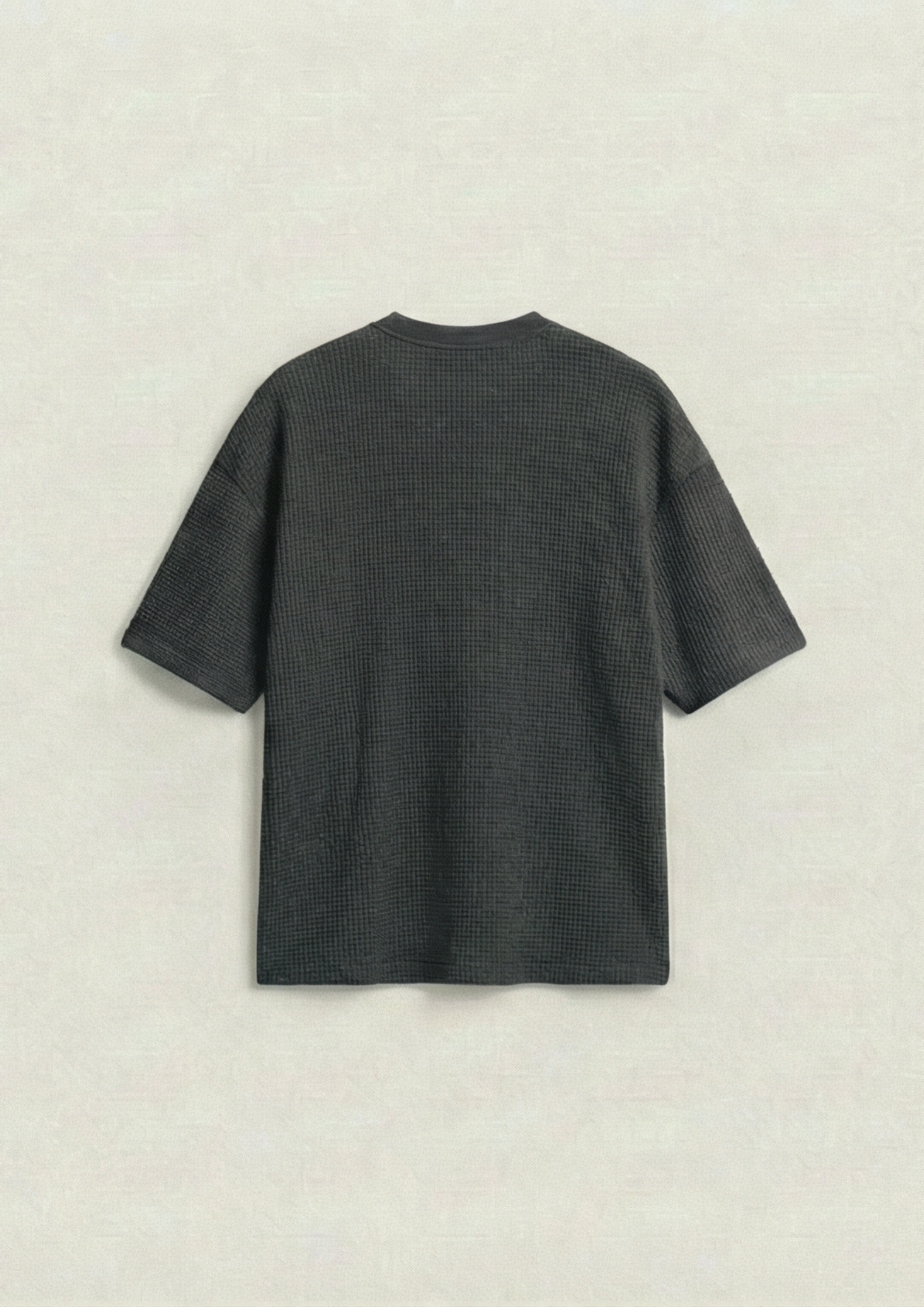 Pack of 2 – Waffle Knit Oversized Tees - (White – Charcoal)