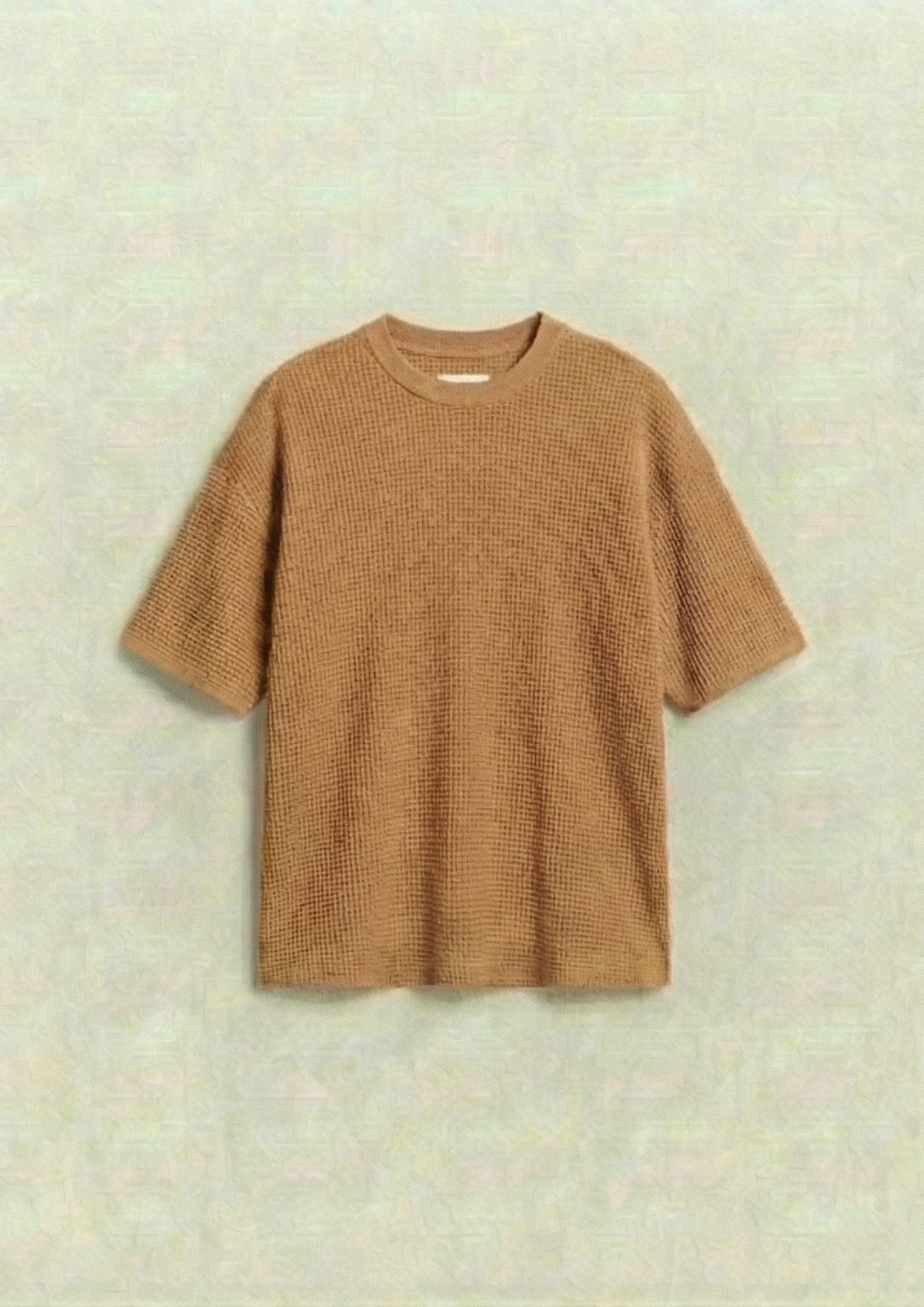 Waffle Knit Oversized Tees - desert sand