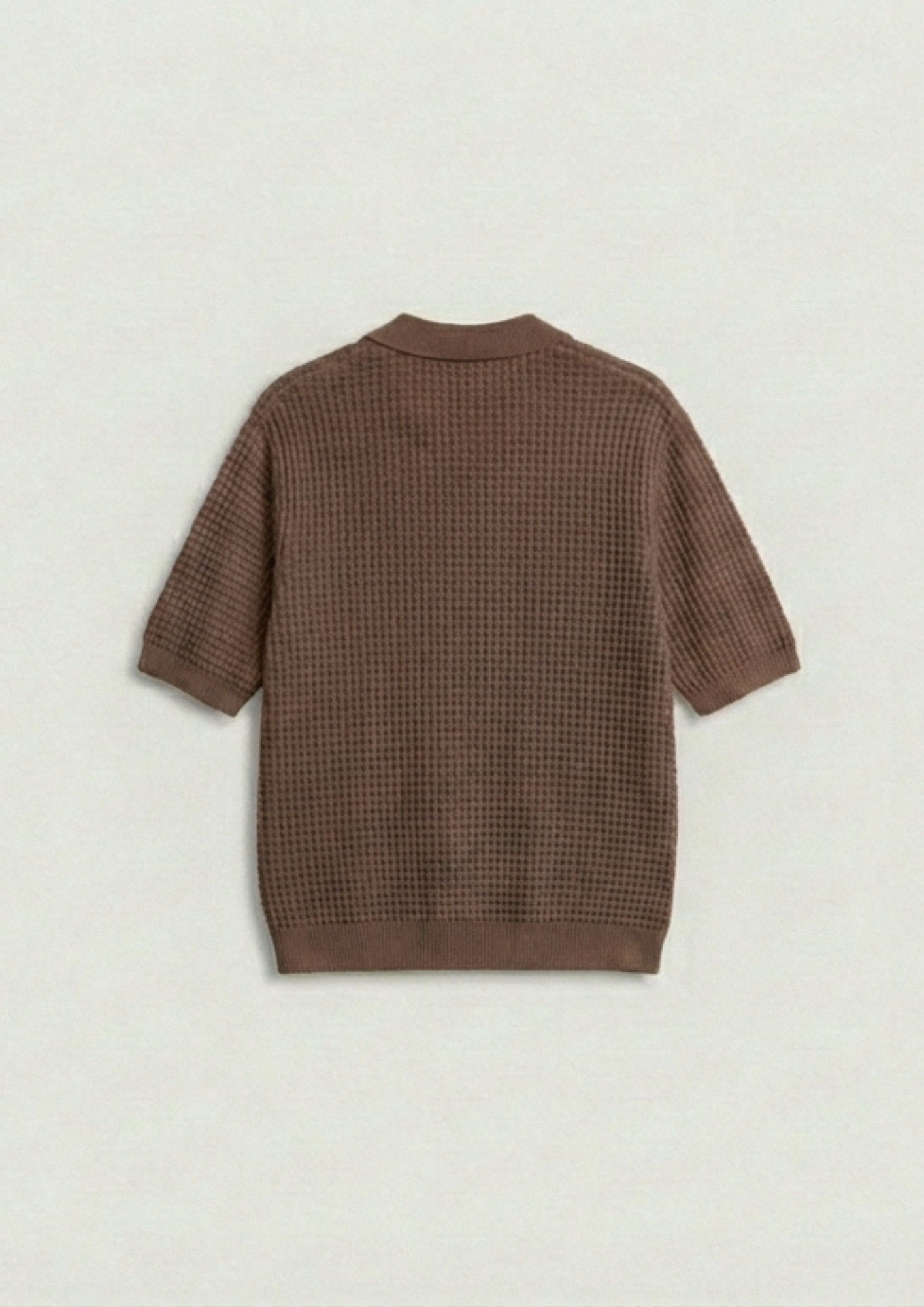 2 Piece Waffle Knit Polo T-Shirt (Dodger Blue – Mocha)