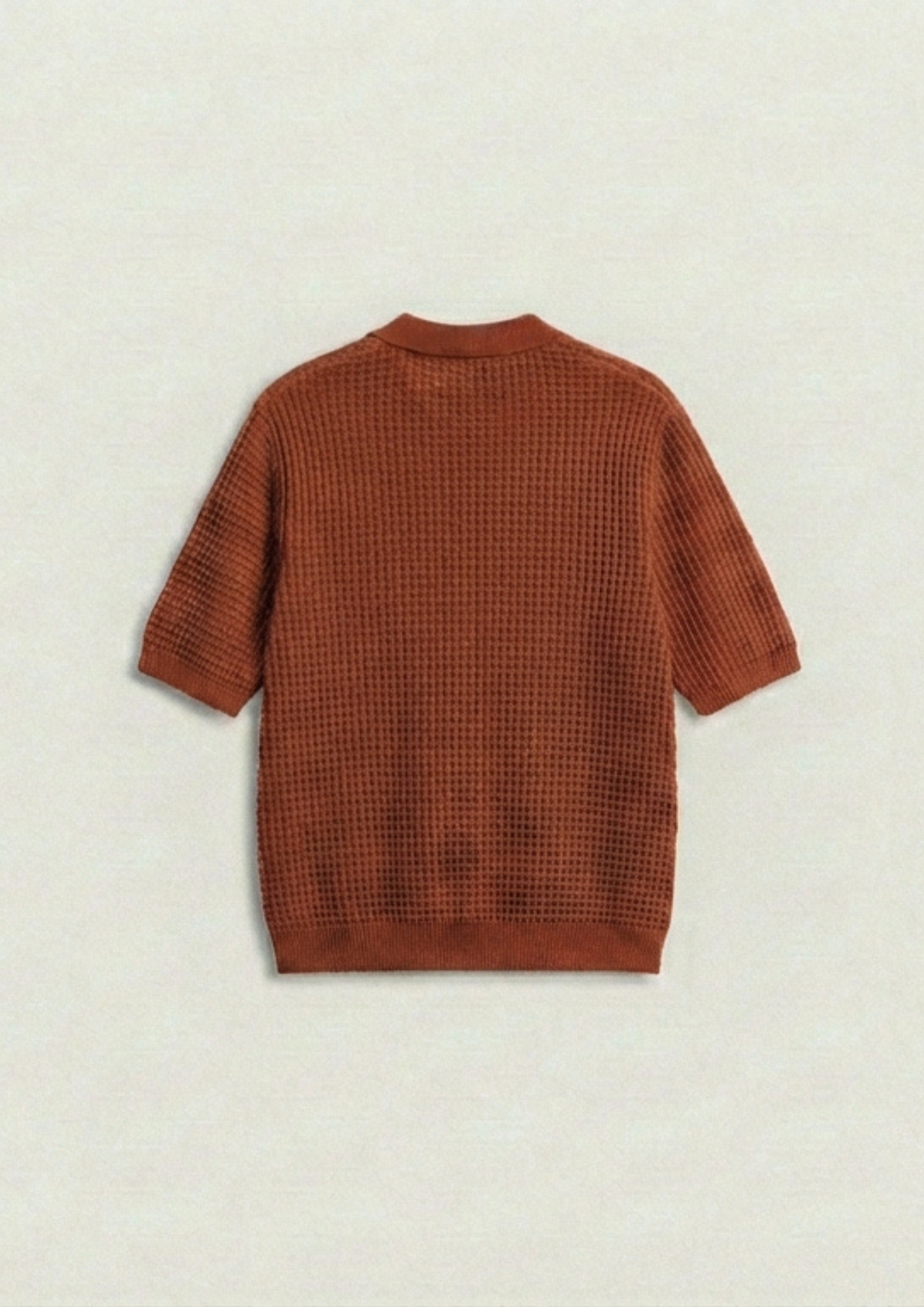 2 Piece Waffle Knit Polo T-Shirt (Dodger Blue – Rust)