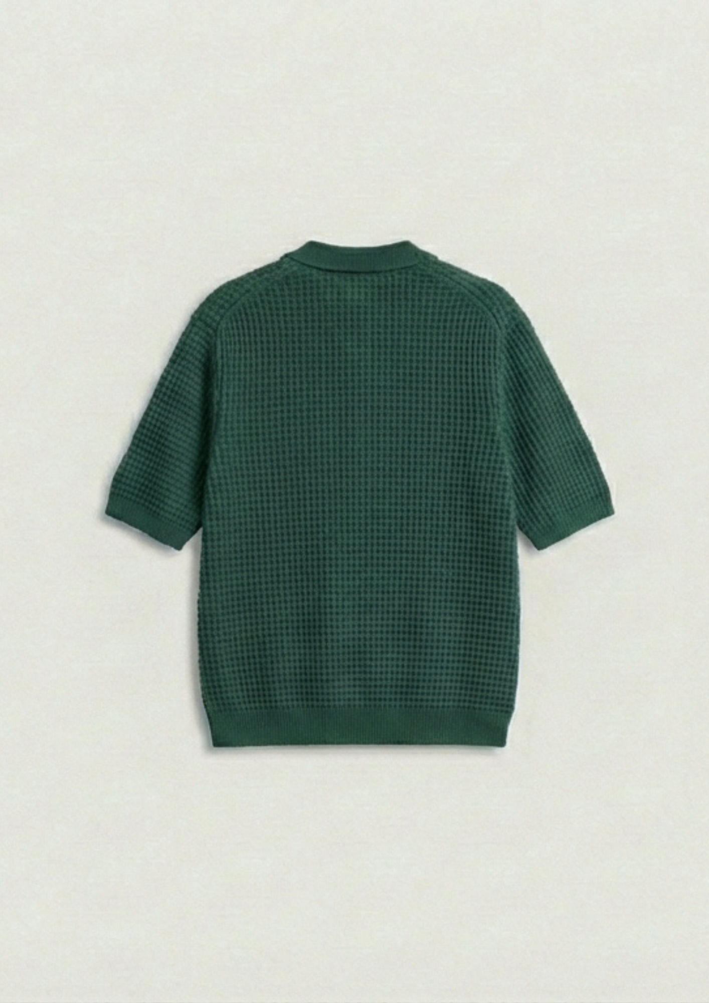 2 Piece Waffle Knit Polo T-Shirt (Steel Blue – Dark Teal)