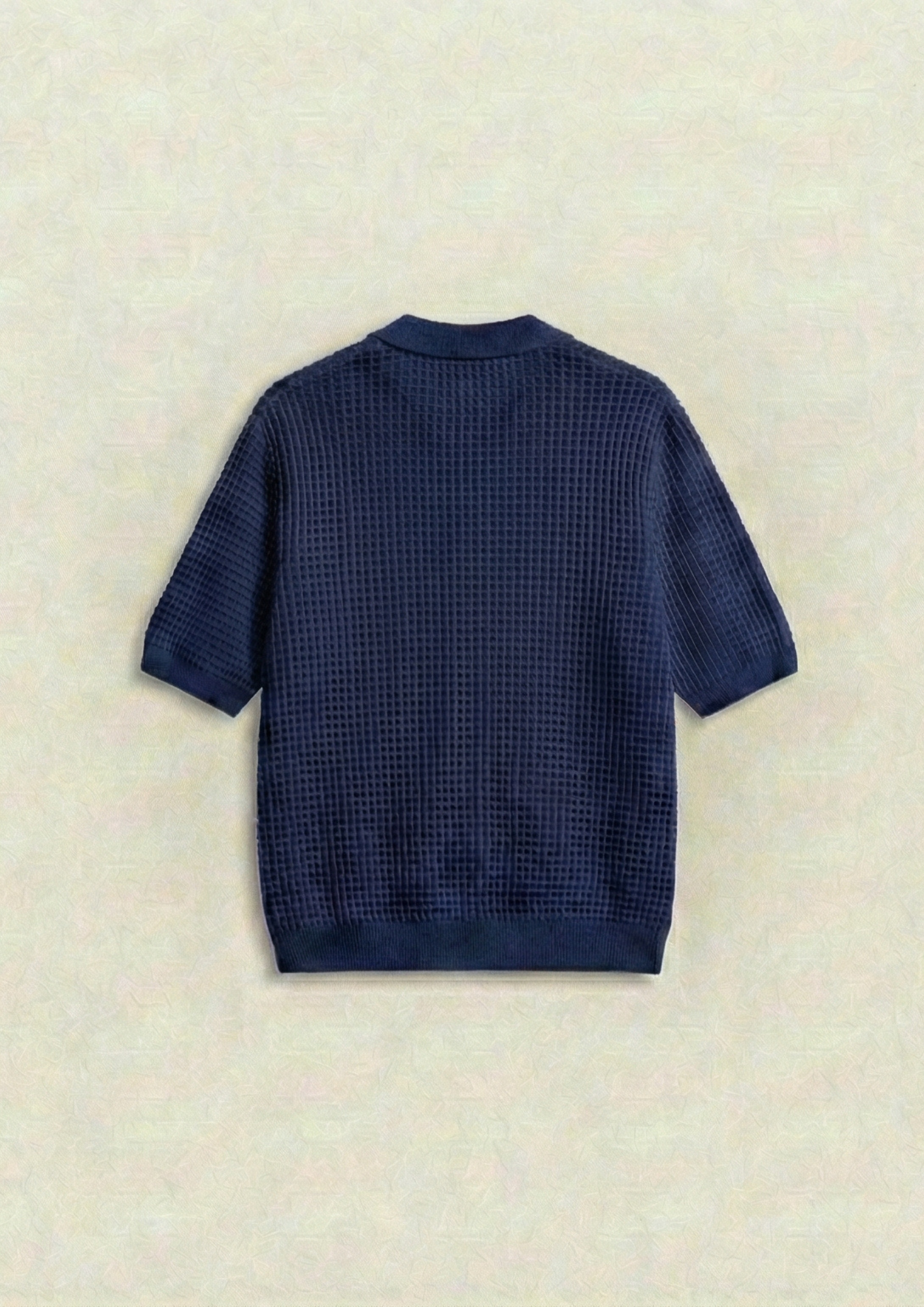 Pack of 2 – Waffle Knit Zipper Polo - (White - Navy Blue)