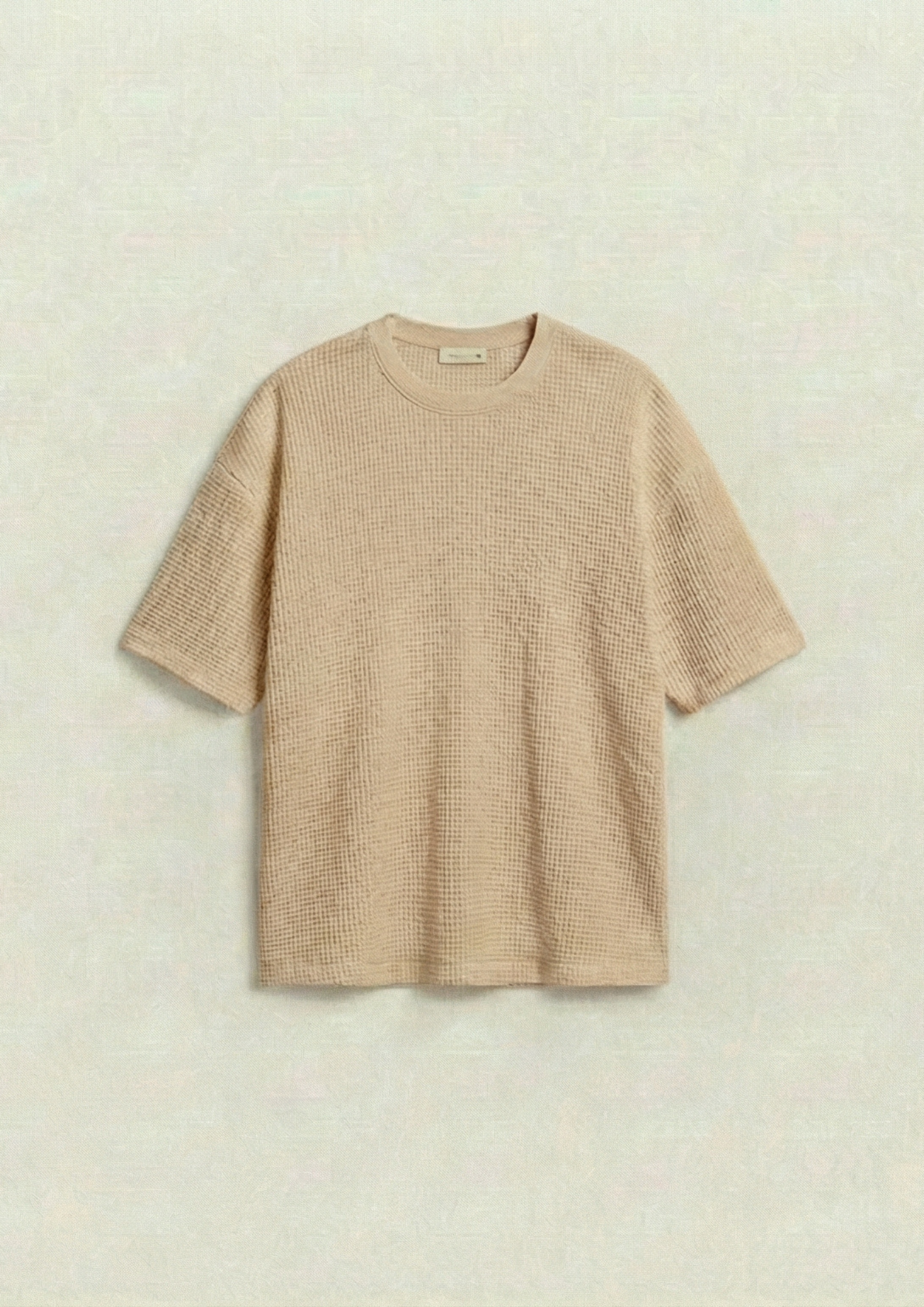 Pack of 2 – Waffle Knit Oversized Tees - (Navy Blue – Cream)