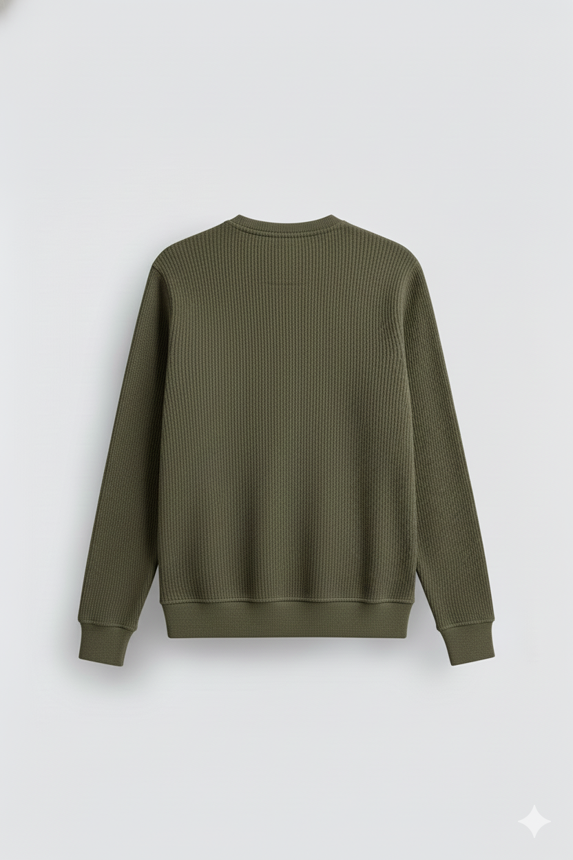 2 Pieces Waffle Knit Henley Pack ( Military Green + Desert Sand )