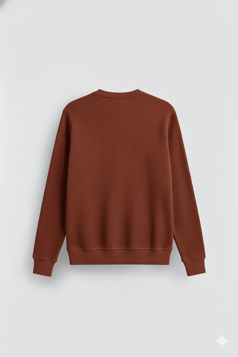 2 Pieces Waffle Knit Henley Pack ( Rust + Cream )