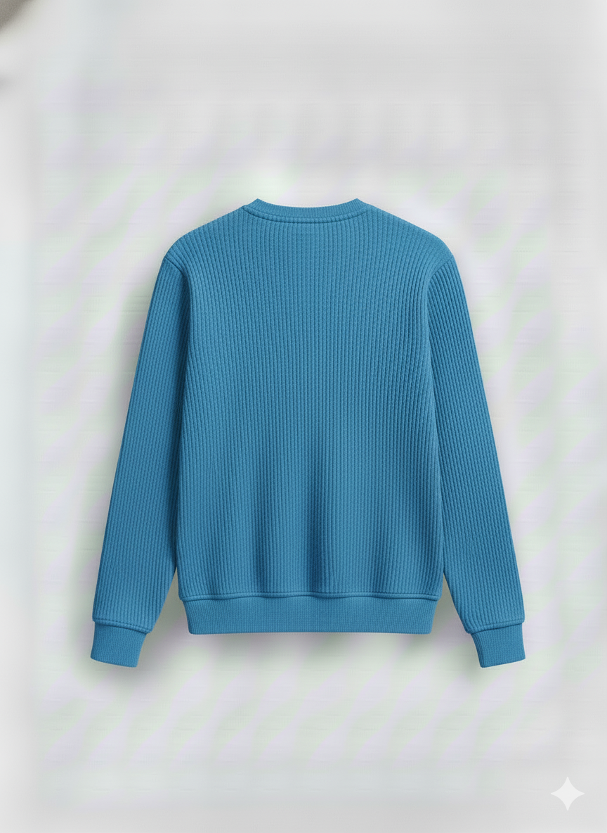 2 Pieces Waffle Knit Tees ( Navy + Sky Blue )
