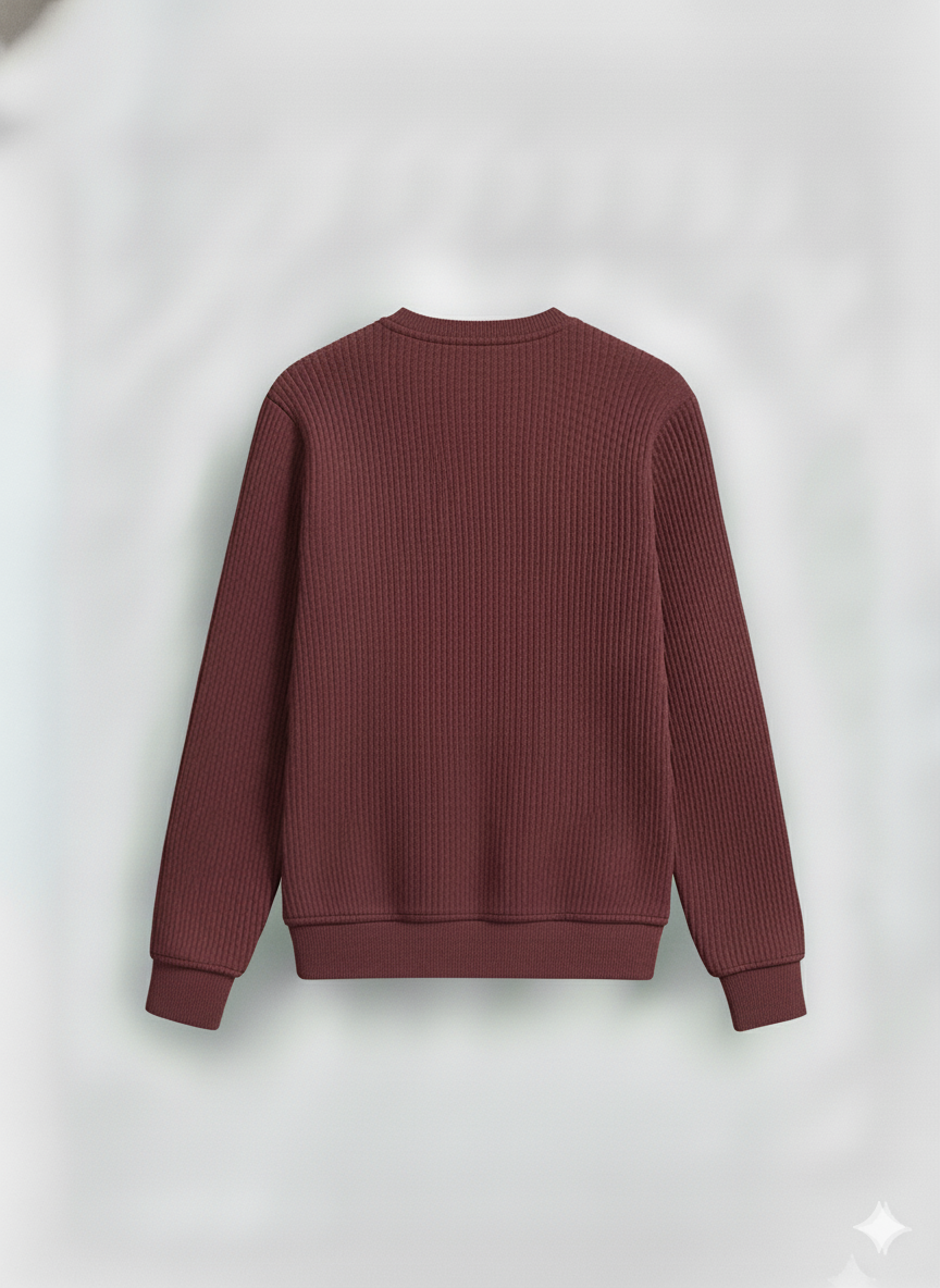 2 Pieces Waffle Knit Henley Pack ( Rust + Maroon )