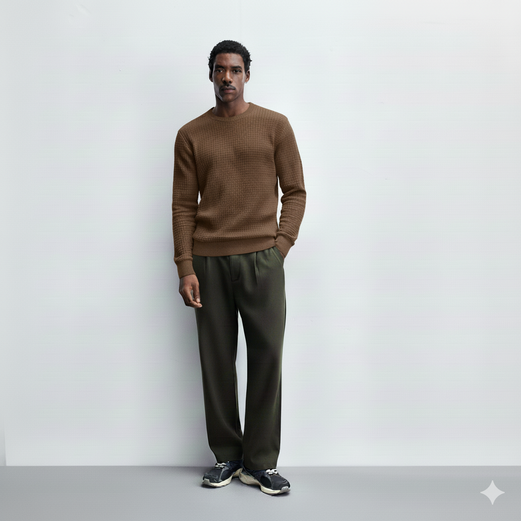 Brown Waffle Knit Tees