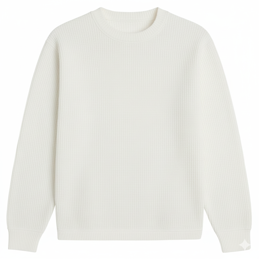 White Waffle Knit Tees