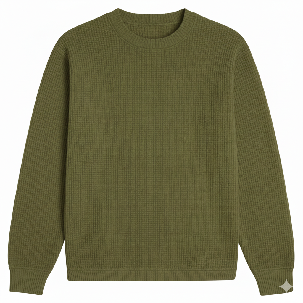Olive Green Waffle Knit Tees
