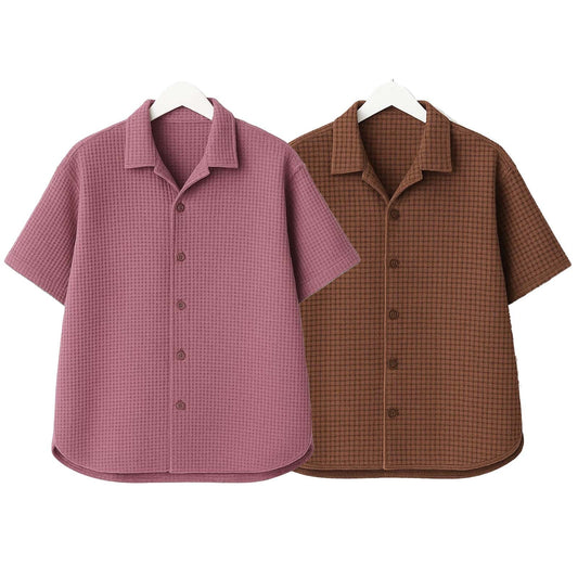 Pack of 2 Waffle Cuben Collar ( Lalic & Brown )