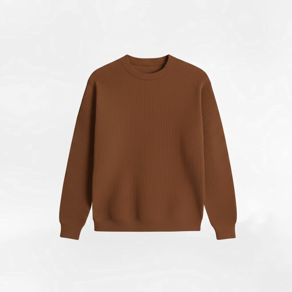 2 Pieces Waffle Knit Tees ( BROWN & MAROON )